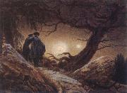 Caspar David Friedrich Two Men Looking at the Moon oil painting picture wholesale